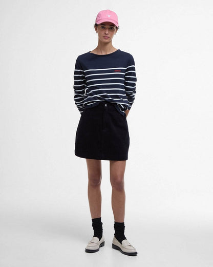 Barbour Bradley Womens Long Sleeve Striped Top - Navy Stripe
