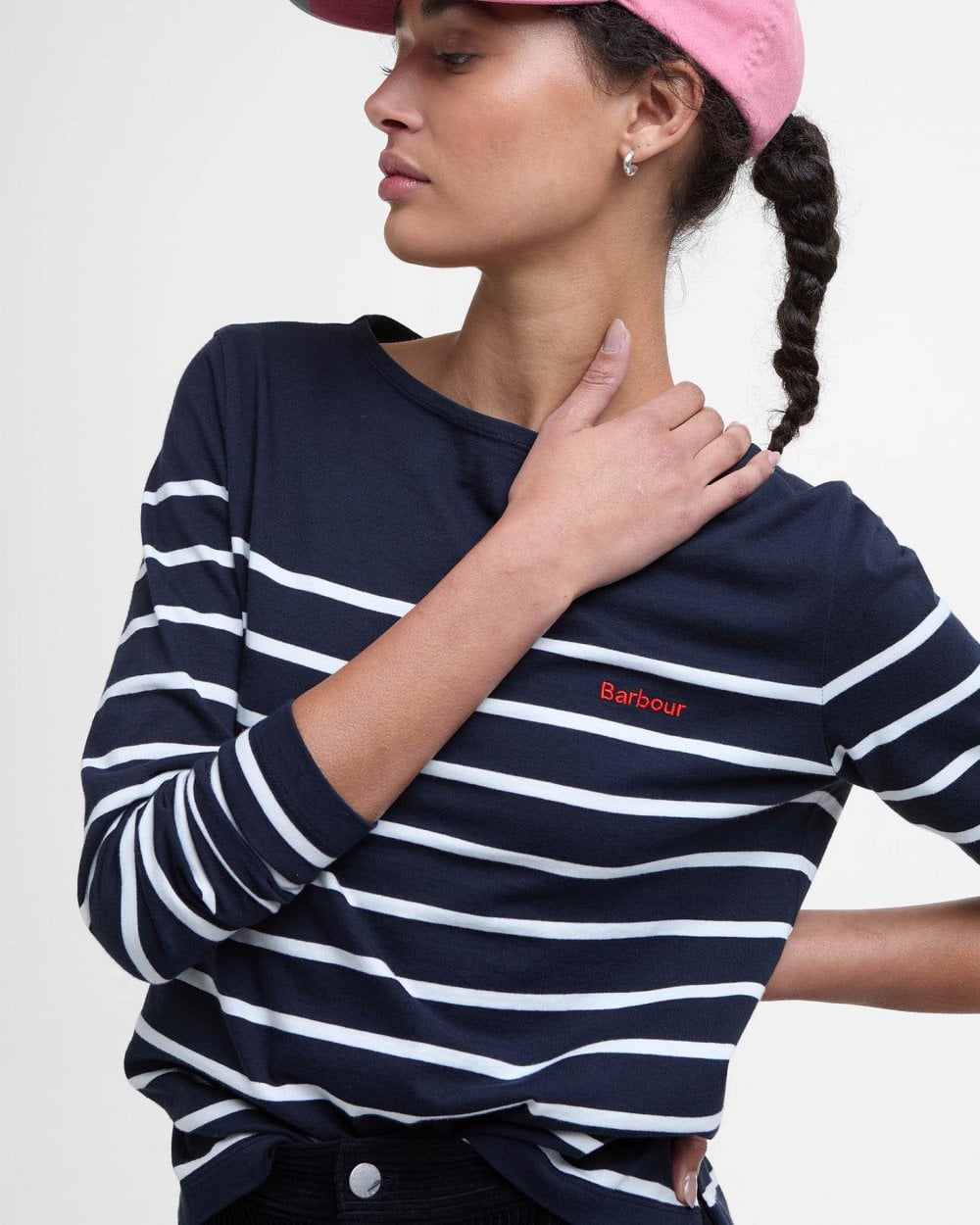 Barbour Bradley Womens Long Sleeve Striped Top - Navy Stripe