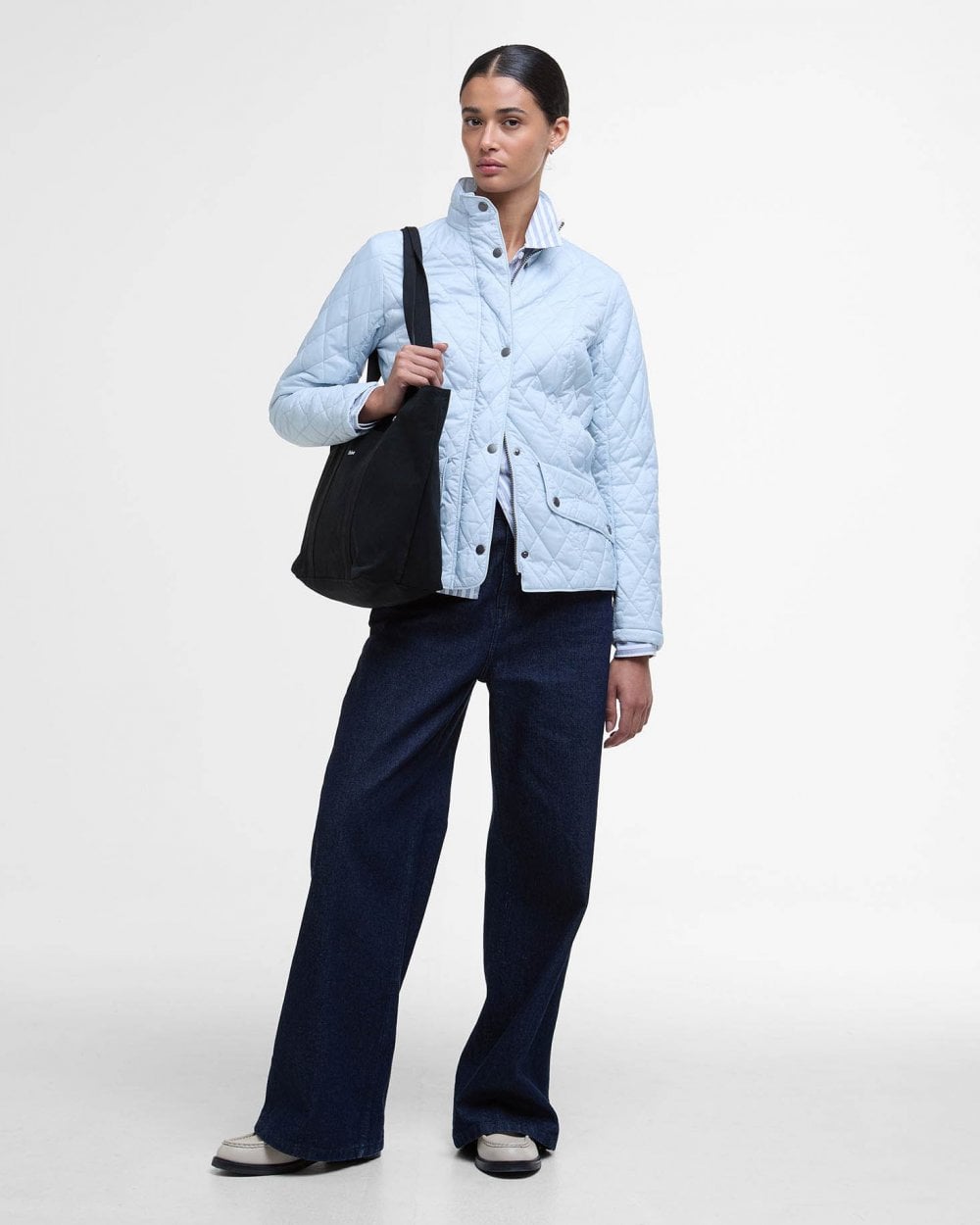 Barbour Flyweight Cavalry Quilted Ladies Jacket - Breeze Blue