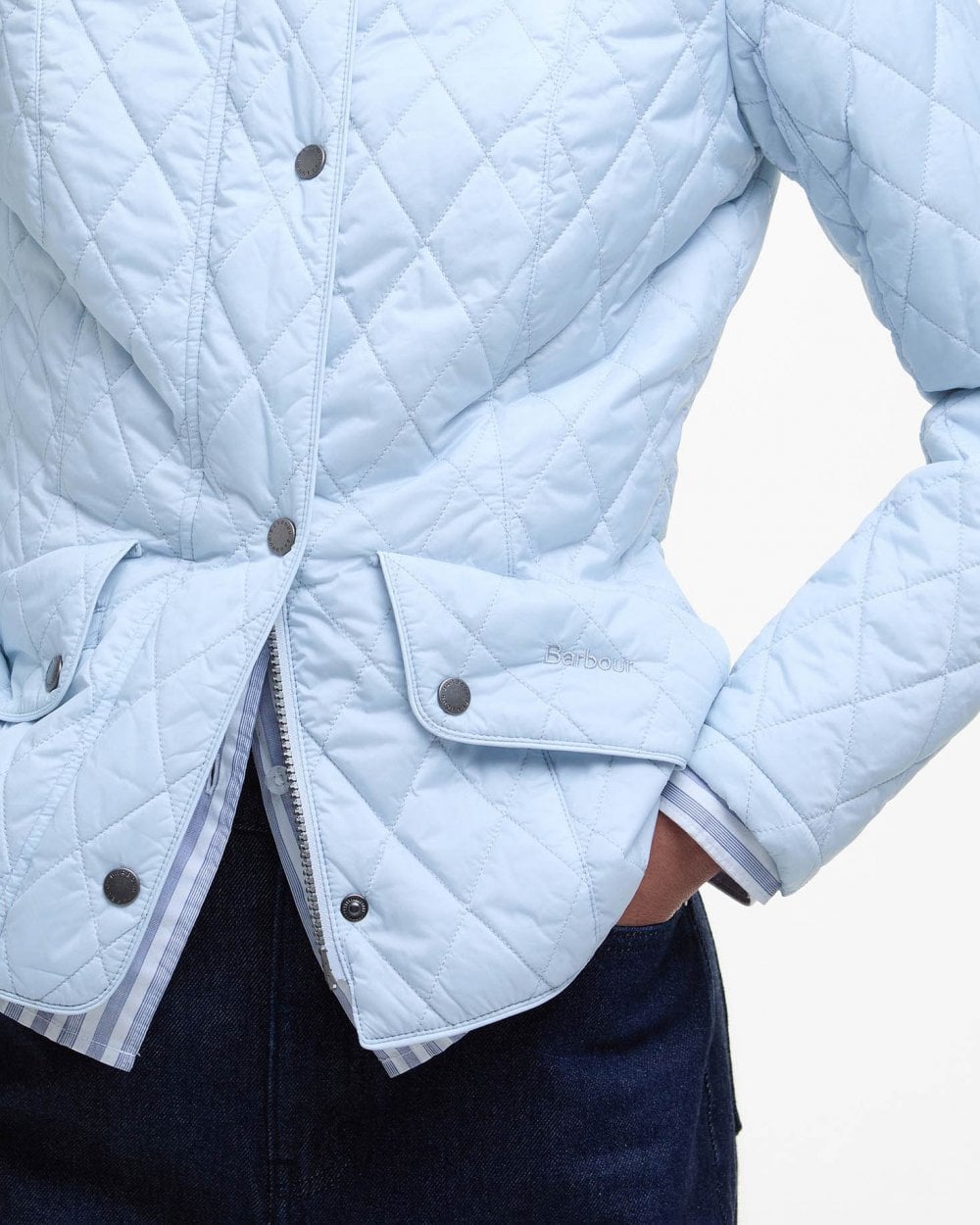 Barbour Flyweight Cavalry Quilted Ladies Jacket - Breeze Blue