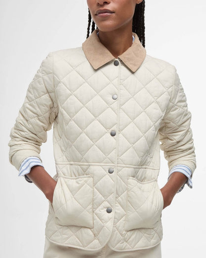 Barbour Deveron Quilted Womens Jacket - Light Pearl/Pale Pink