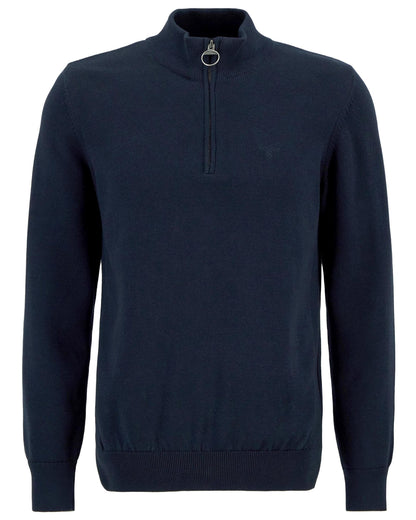 Barbour Cotton Mens Half Zip Jumper - Navy