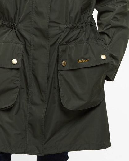 Barbour Una Womens Showerproof Jacket - Olive/Ancient Tartan
