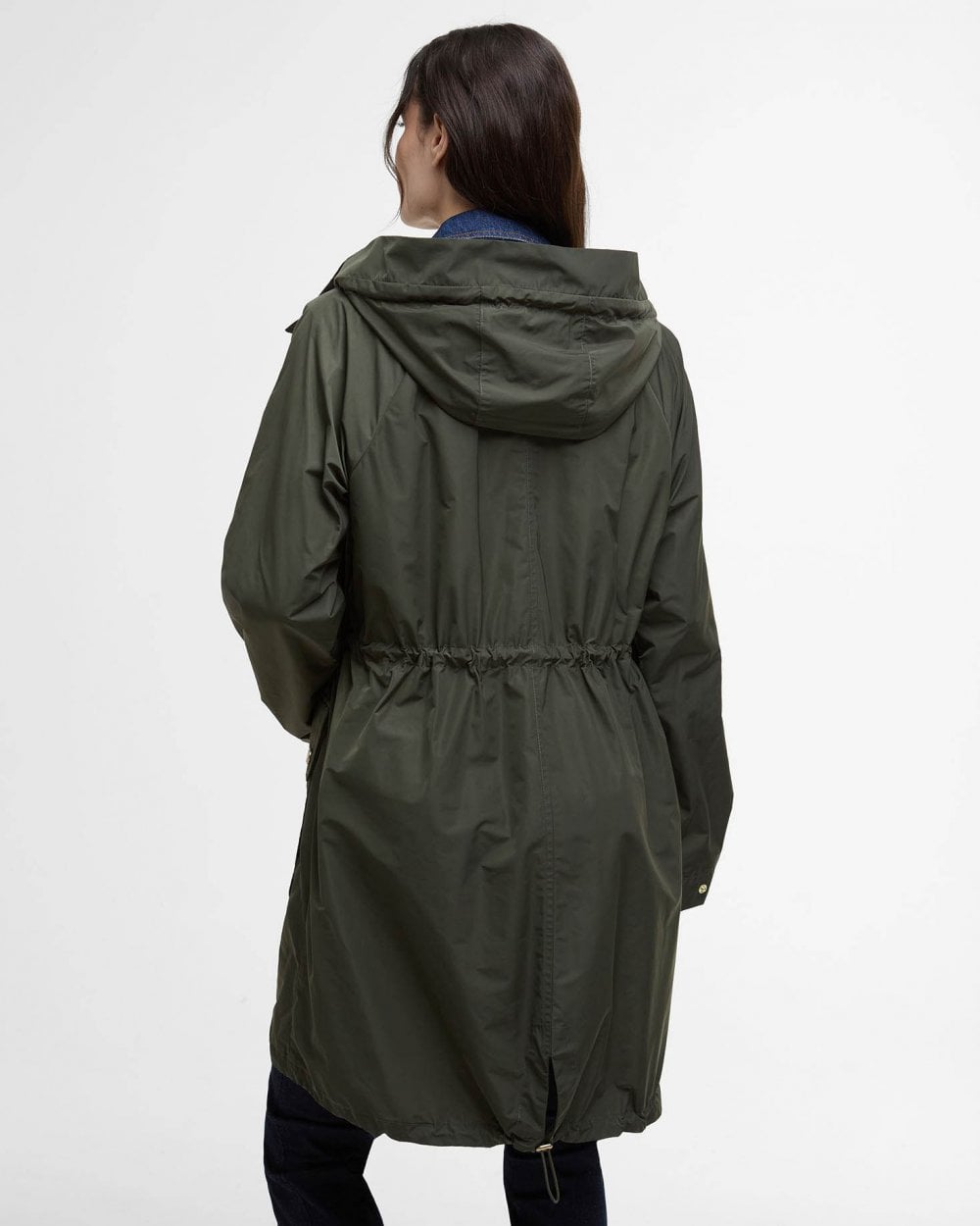 Barbour Una Womens Showerproof Jacket - Olive/Ancient Tartan