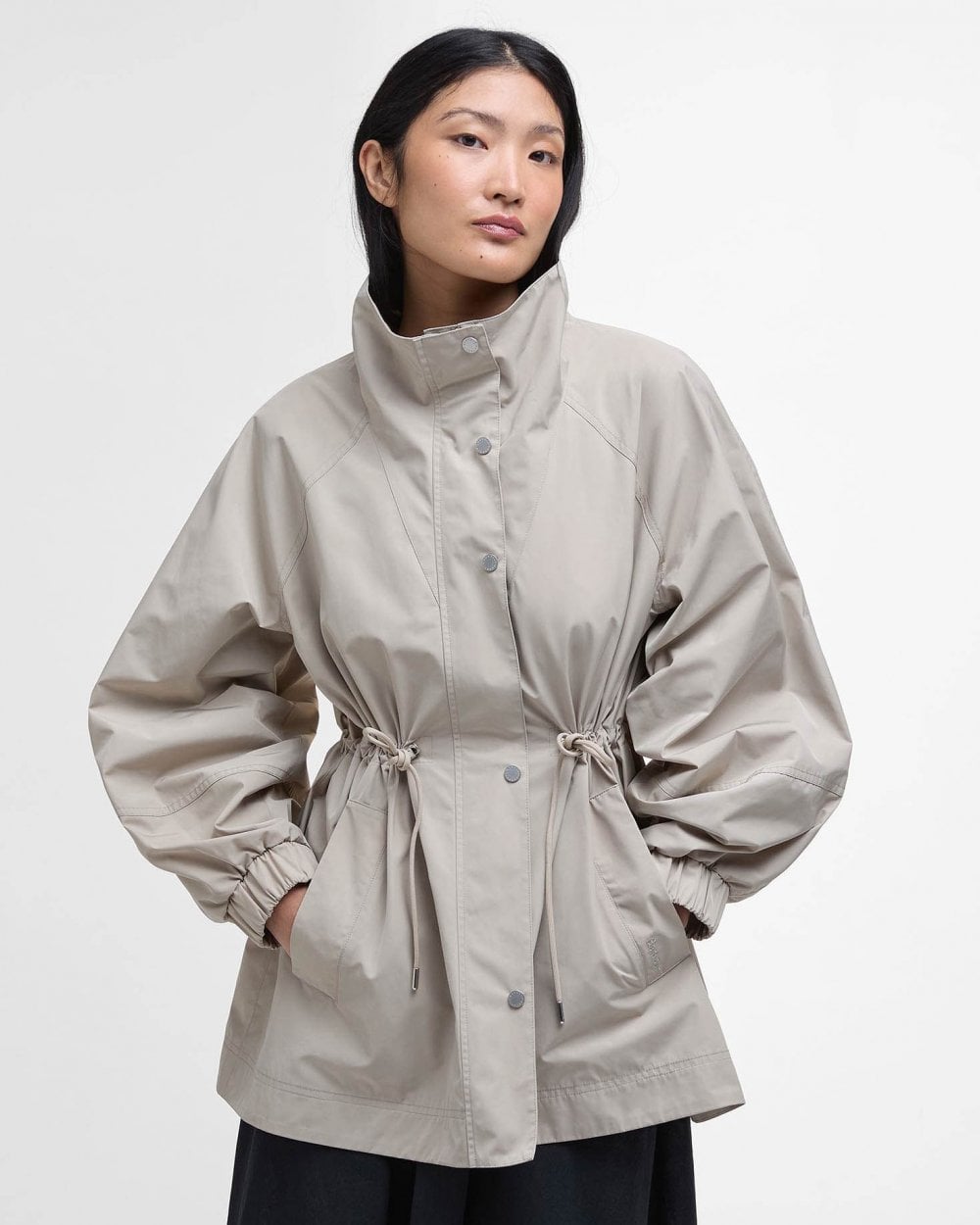 Barbour Suri Womens Showerproof Jacket - Light Sand/Safari Dress Tartan