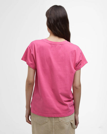 Barbour Northumberland Womens Short Sleeve T-Shirt - Rose Pink