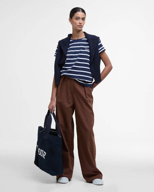 Barbour Otterburn Womens T-Shirt - Navy/White