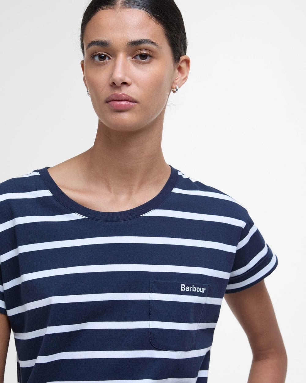 Barbour Otterburn Womens T-Shirt - Navy/White