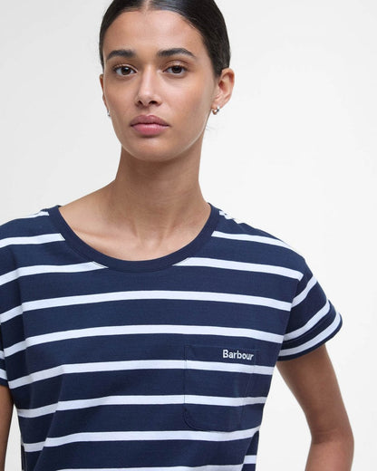 Barbour Otterburn Womens T-Shirt - Navy/White