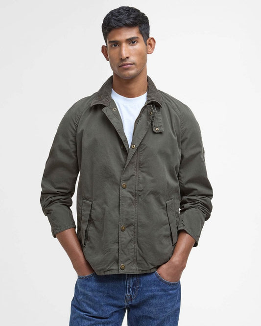 Barbour Tracker Mens Casual Jacket - Olive - CHO - Designer Mens Coats & Jackets