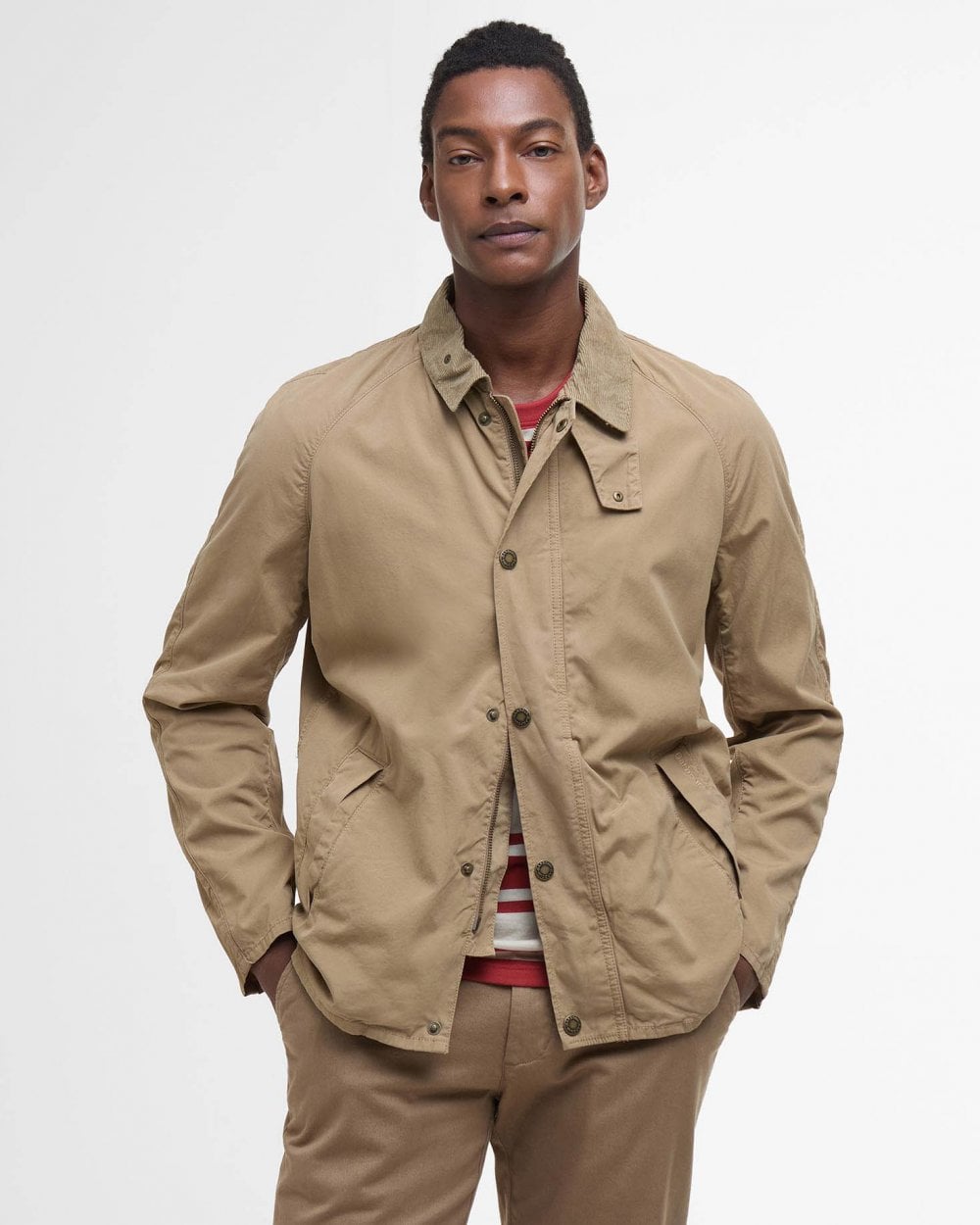 Barbour Tracker Mens Casual Jacket - Washed Stone - CHO - Designer Mens Coats & Jackets