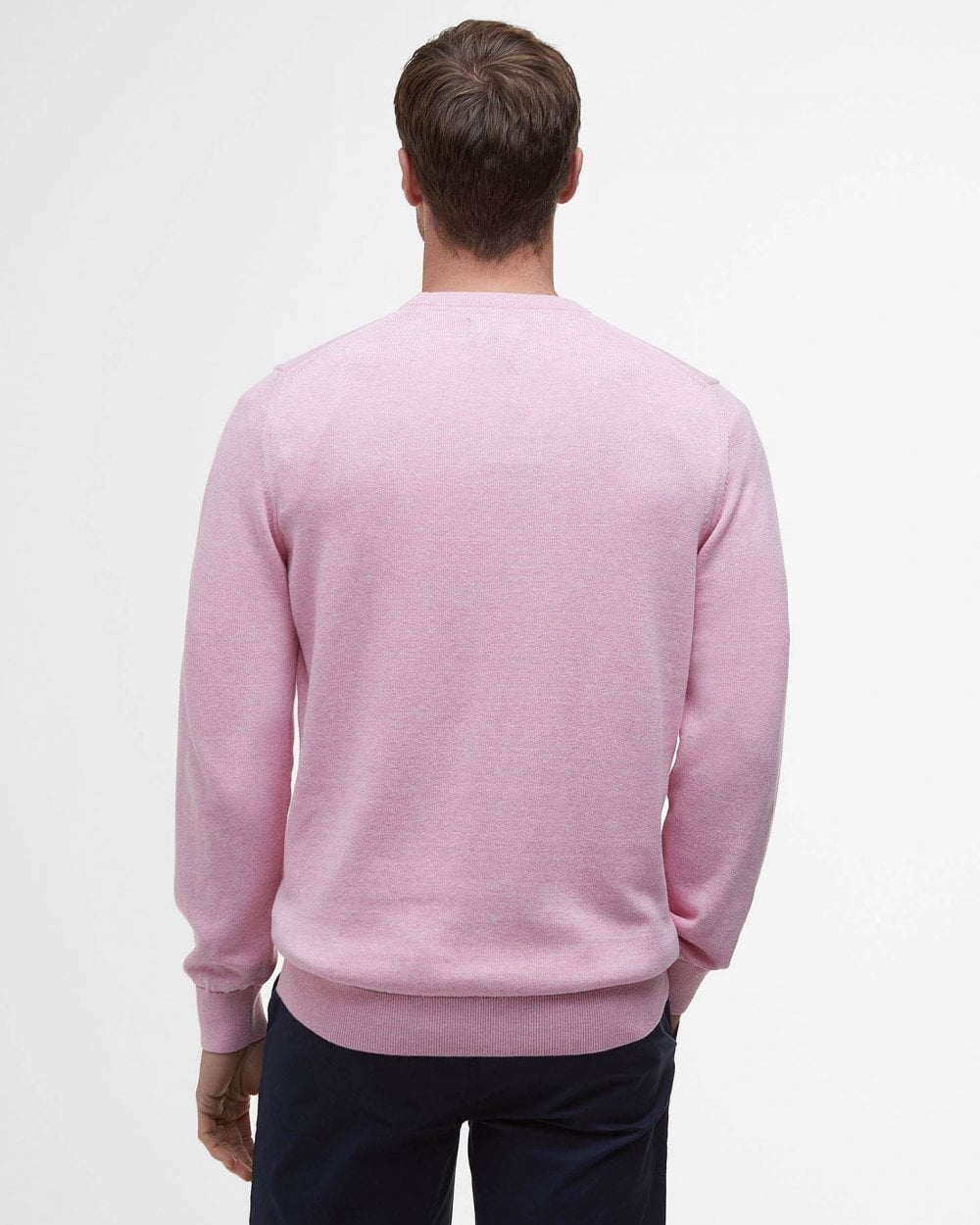 Barbour Pima Cotton Mens Crew Sweatshirt - True Pink
