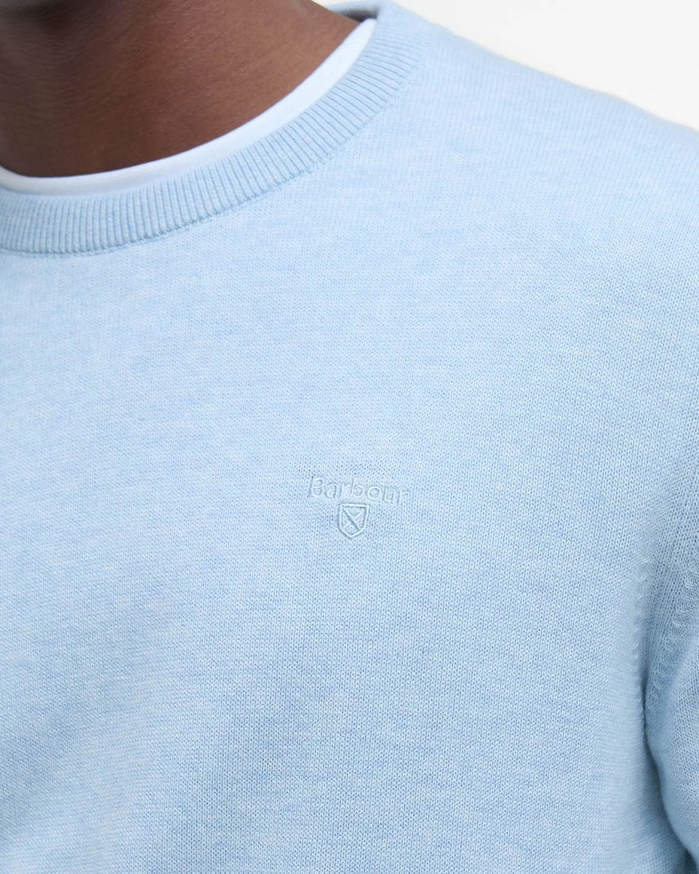 Barbour Pima Cotton Mens Crew Sweatshirt - Ocean Sky