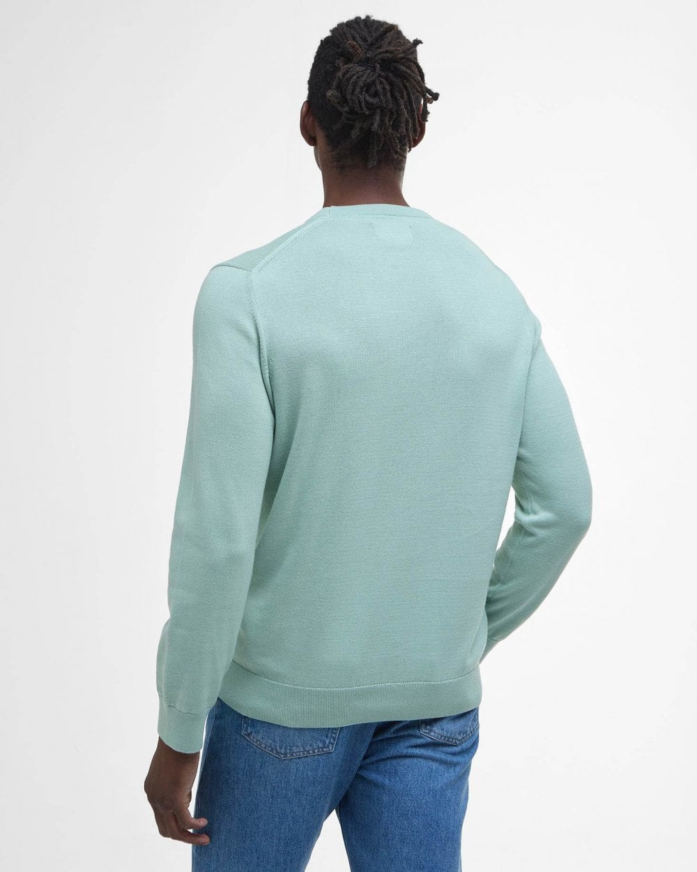 Barbour Pima Cotton Mens Crew Sweatshirt - Pale Apple