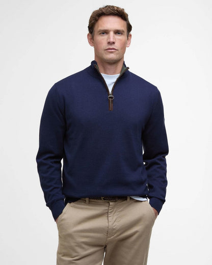 Barbour Bayfield Mens Half Zip Jumper - Navy