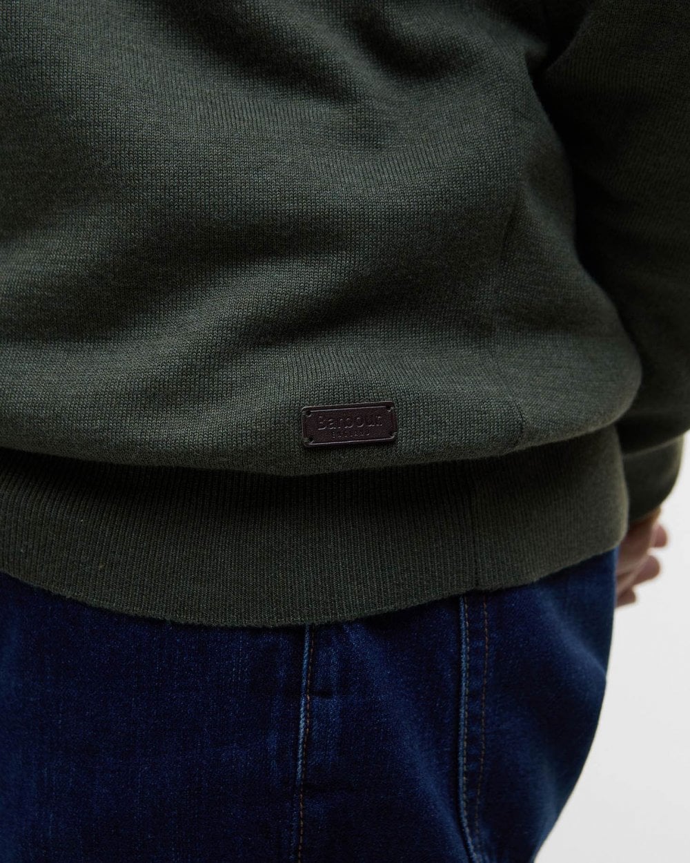 Barbour Bayfield Mens Half Zip Jumper - Mid Olive