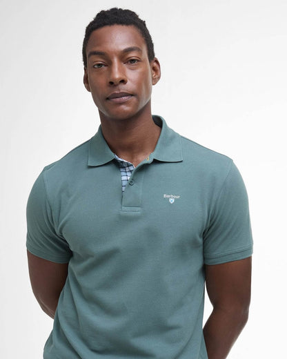 Barbour Tartan Pique Mens Polo S/S 25 - Vintage Teal
