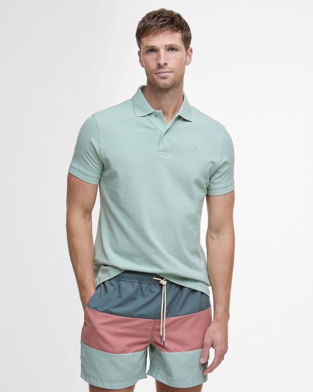 Barbour Mens Sports Polo Shirt - Pale Apple