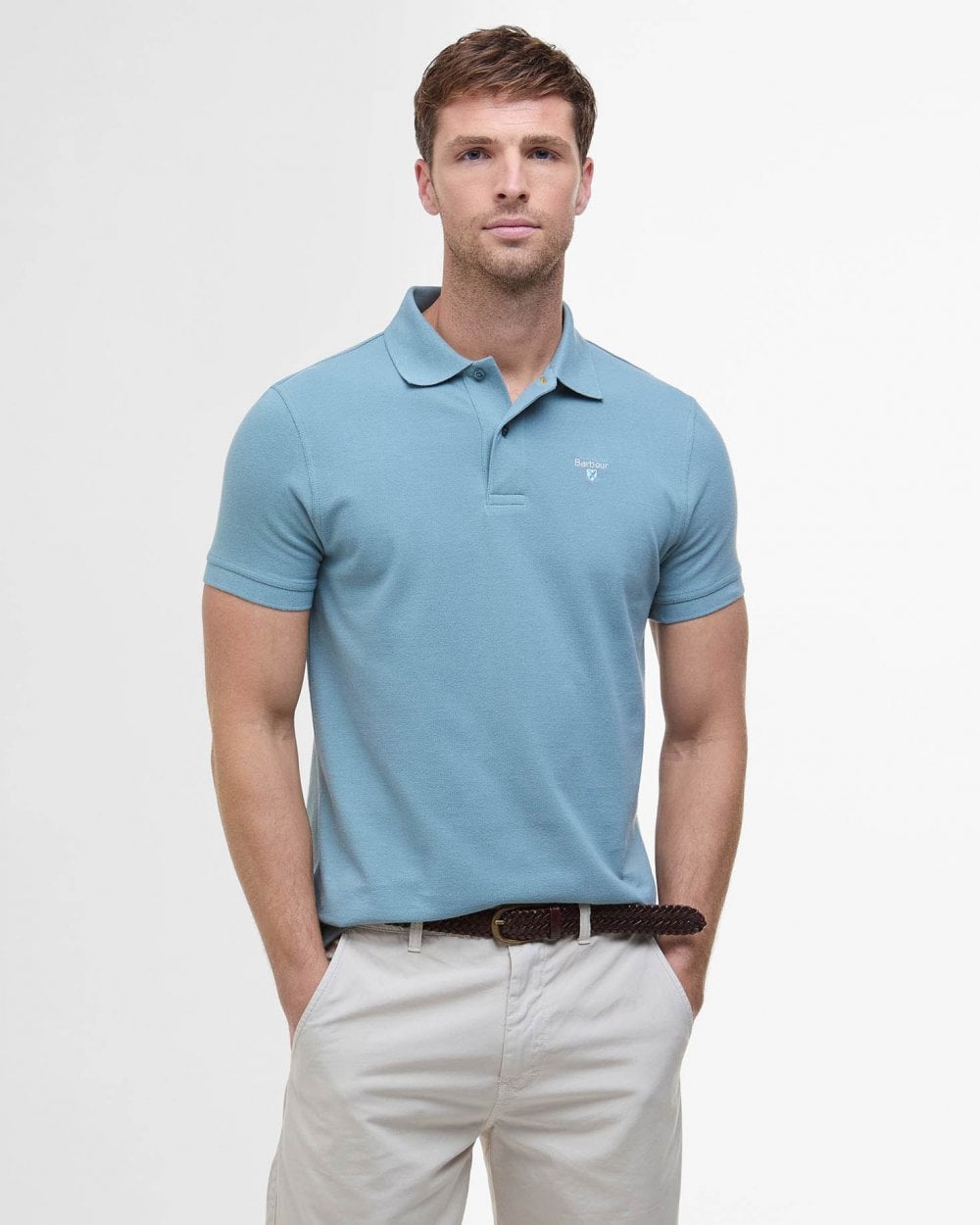 Barbour Mens Sports Polo Shirt - Lead