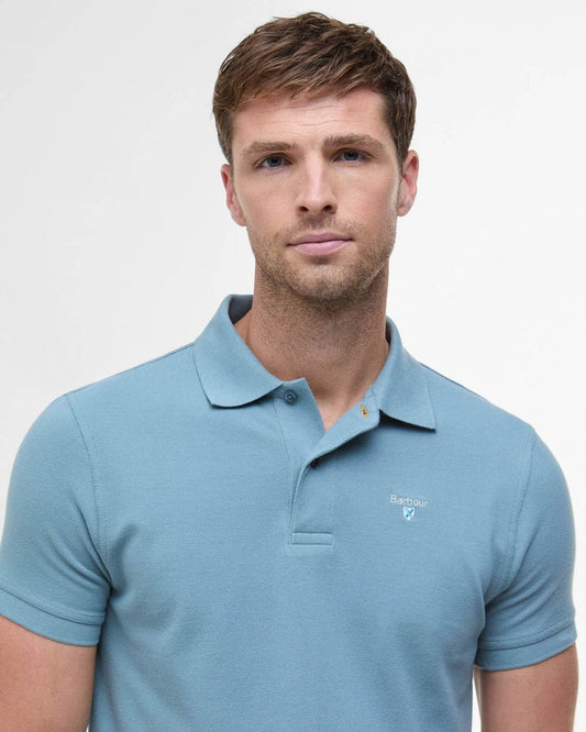Barbour Mens Sports Polo Shirt - Lead