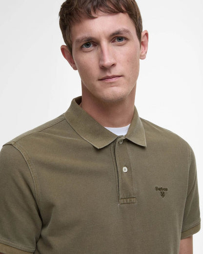 Barbour Wash Sports Mens Polo Shirt - Light Sage