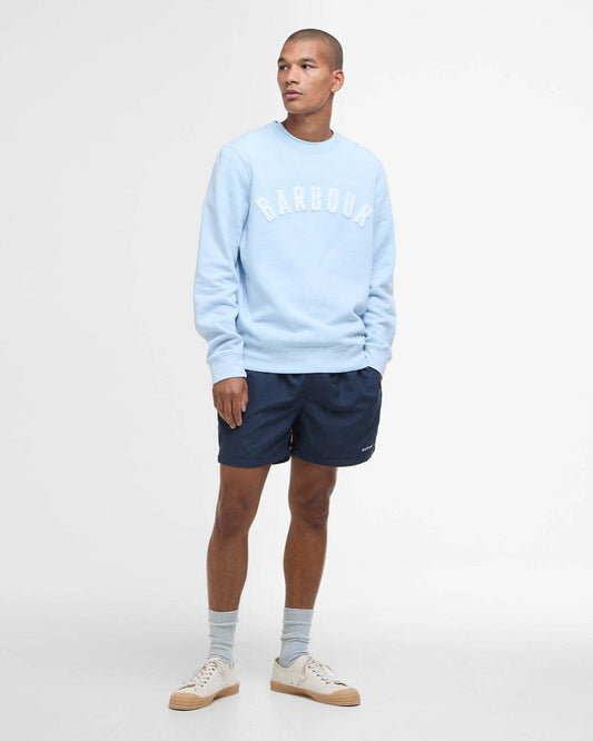 Barbour Prep Logo Crew Mens Sweatshirt - Ocean Sky