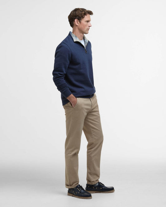 Barbour Nelson Mens Half Zip Sweatshirt - Navy Marl