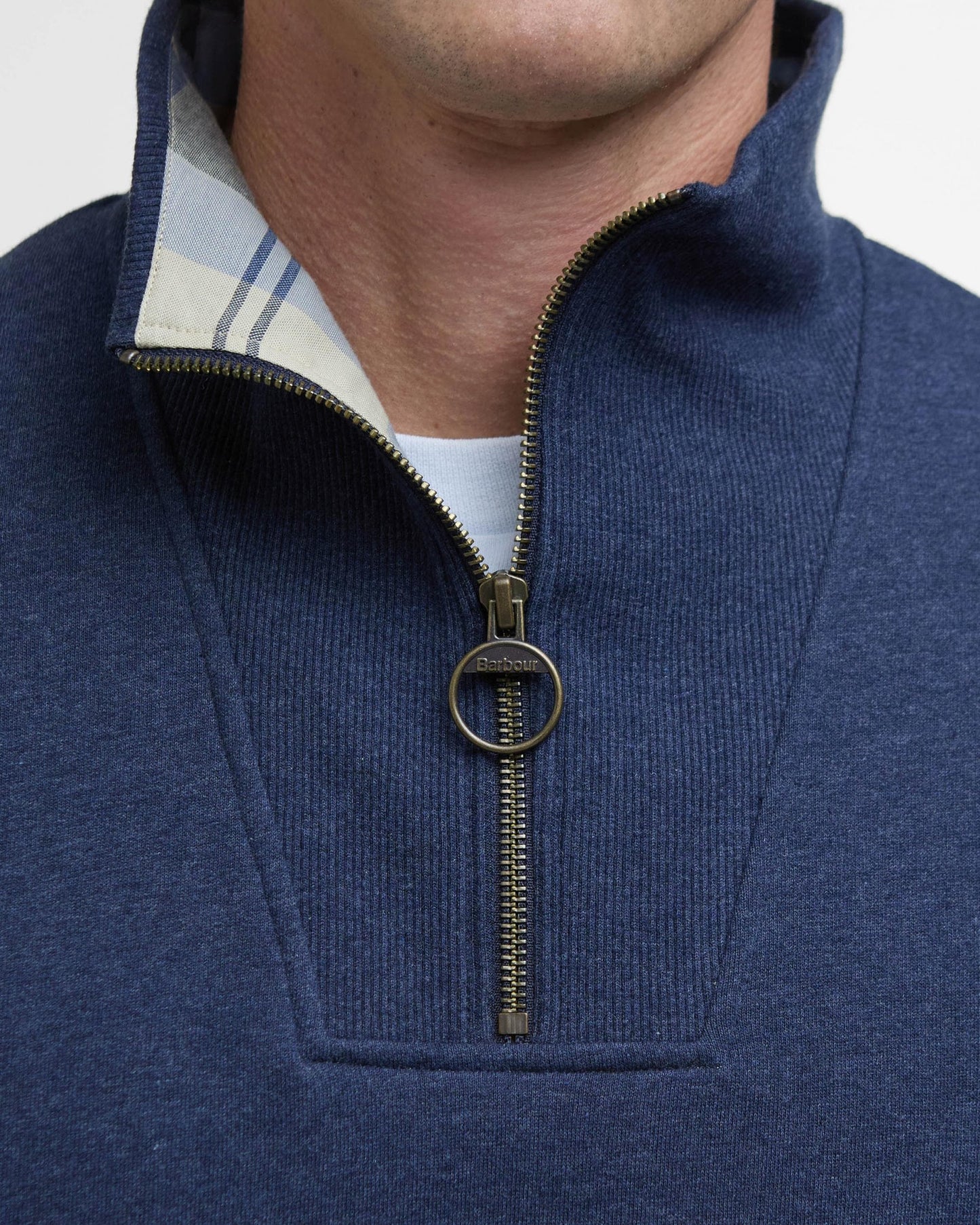 Barbour Nelson Mens Half Zip Sweatshirt - Navy Marl