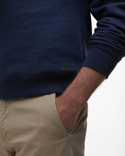 Barbour Nelson Mens Half Zip Sweatshirt - Navy Marl