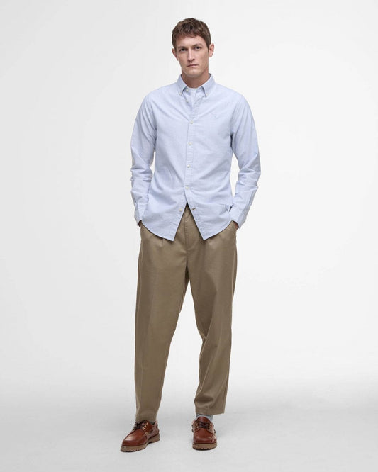 Barbour Striped Oxtown Long Sleeve Mens Tailored Shirt - Navy