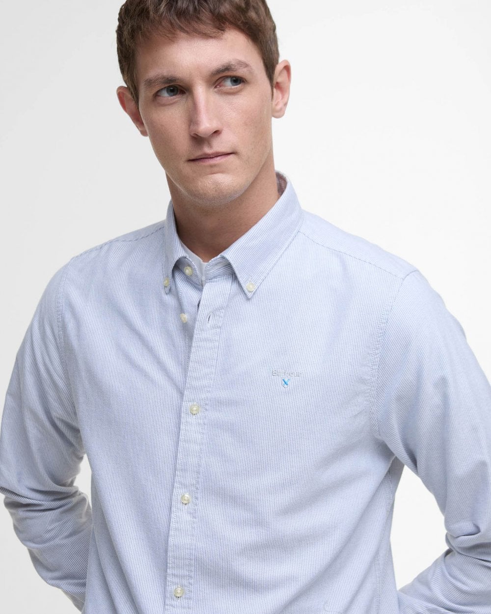 Barbour Striped Oxtown Long Sleeve Mens Tailored Shirt - Navy