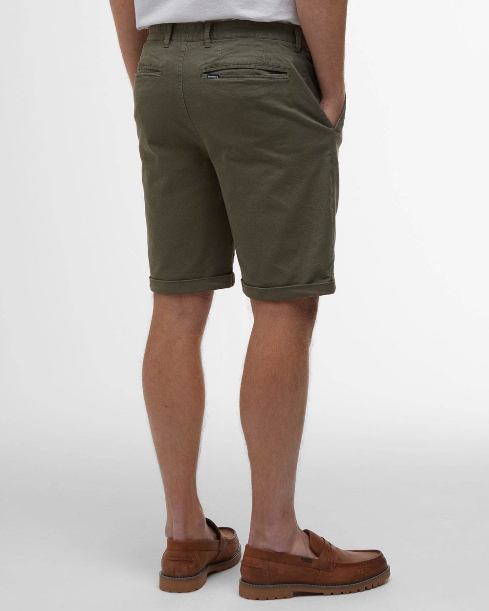 Barbour Mens Washed Twill Chino Shorts - Olive