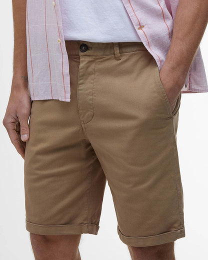 Barbour Mens Washed Twill Chino Shorts - Stone