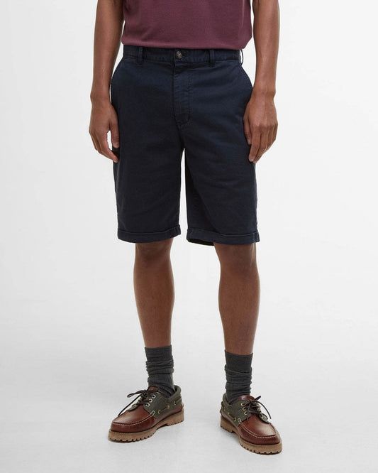 Barbour Mens Washed Twill Chino Shorts - Dark Navy