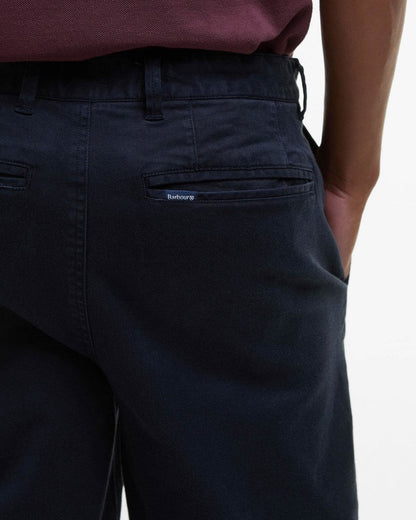 Barbour Mens Washed Twill Chino Shorts - Dark Navy