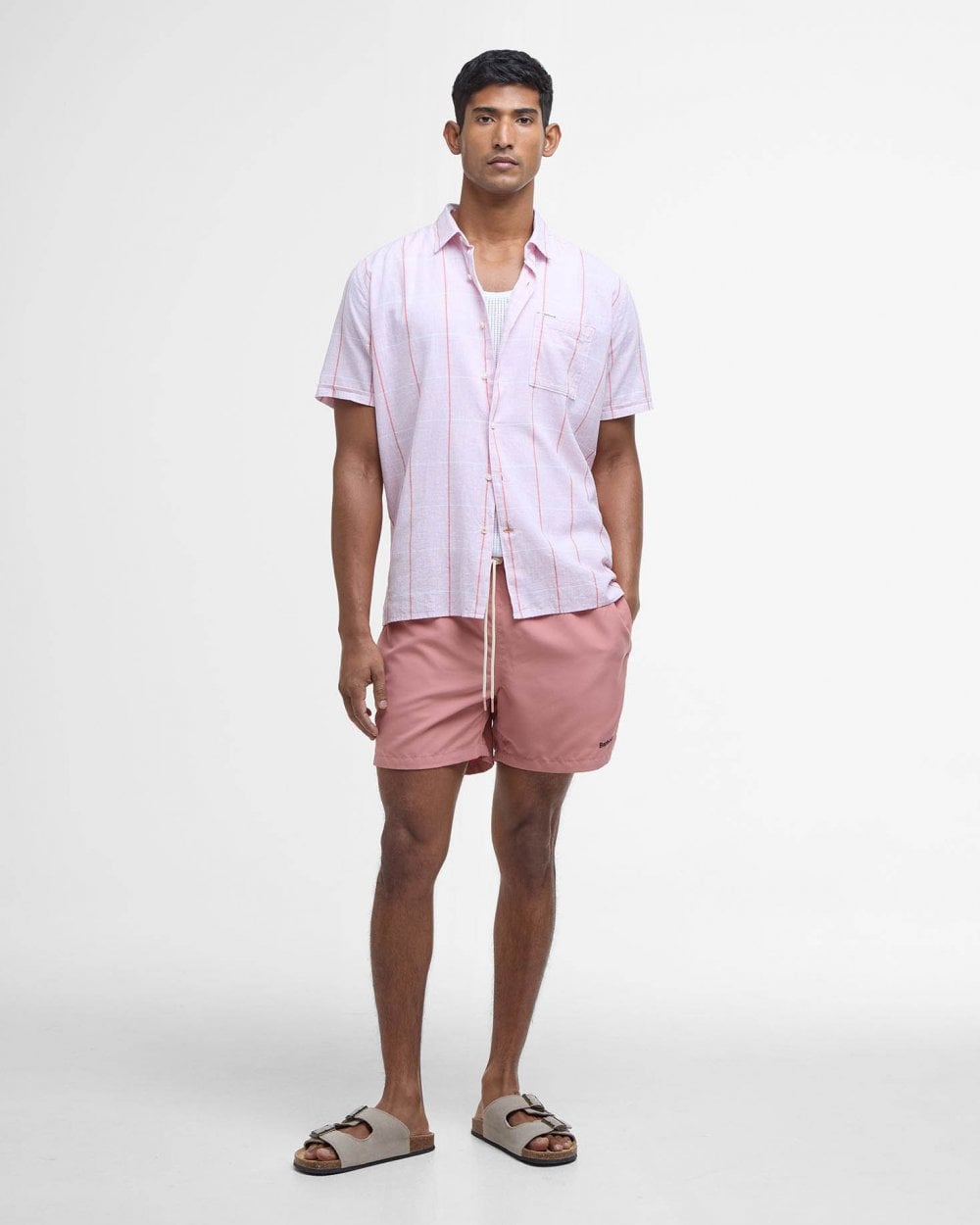 Barbour Staple Mens Swim Shorts - Pink Clay
