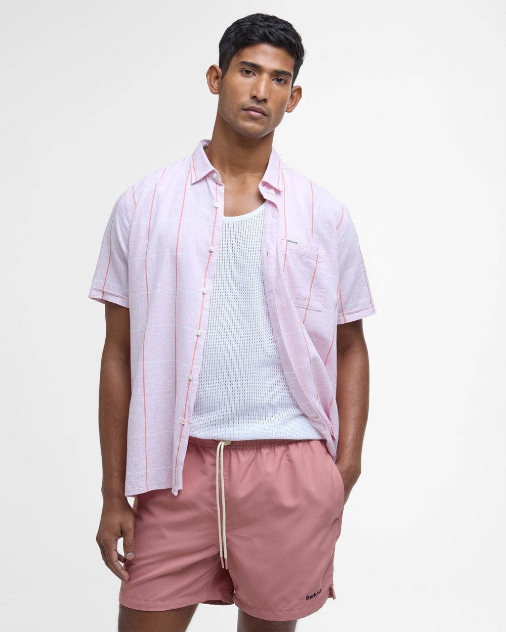Barbour Staple Mens Swim Shorts - Pink Clay