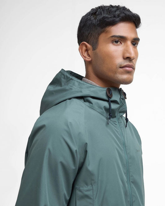 Barbour Hooded Domus Mens Waterproof Jacket - Vintage Teal/Dress