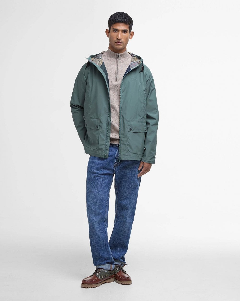 Barbour Hooded Domus Mens Waterproof Jacket - Vintage Teal/Dress