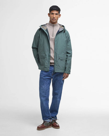 Barbour Hooded Domus Mens Waterproof Jacket - Vintage Teal/Dress