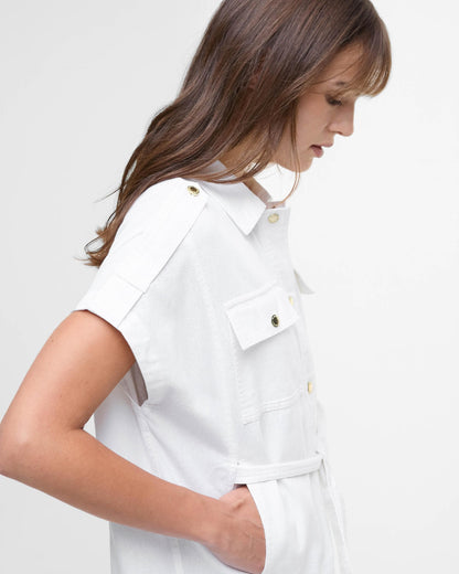 Barbour International Harlow Womens Midi Dress - White