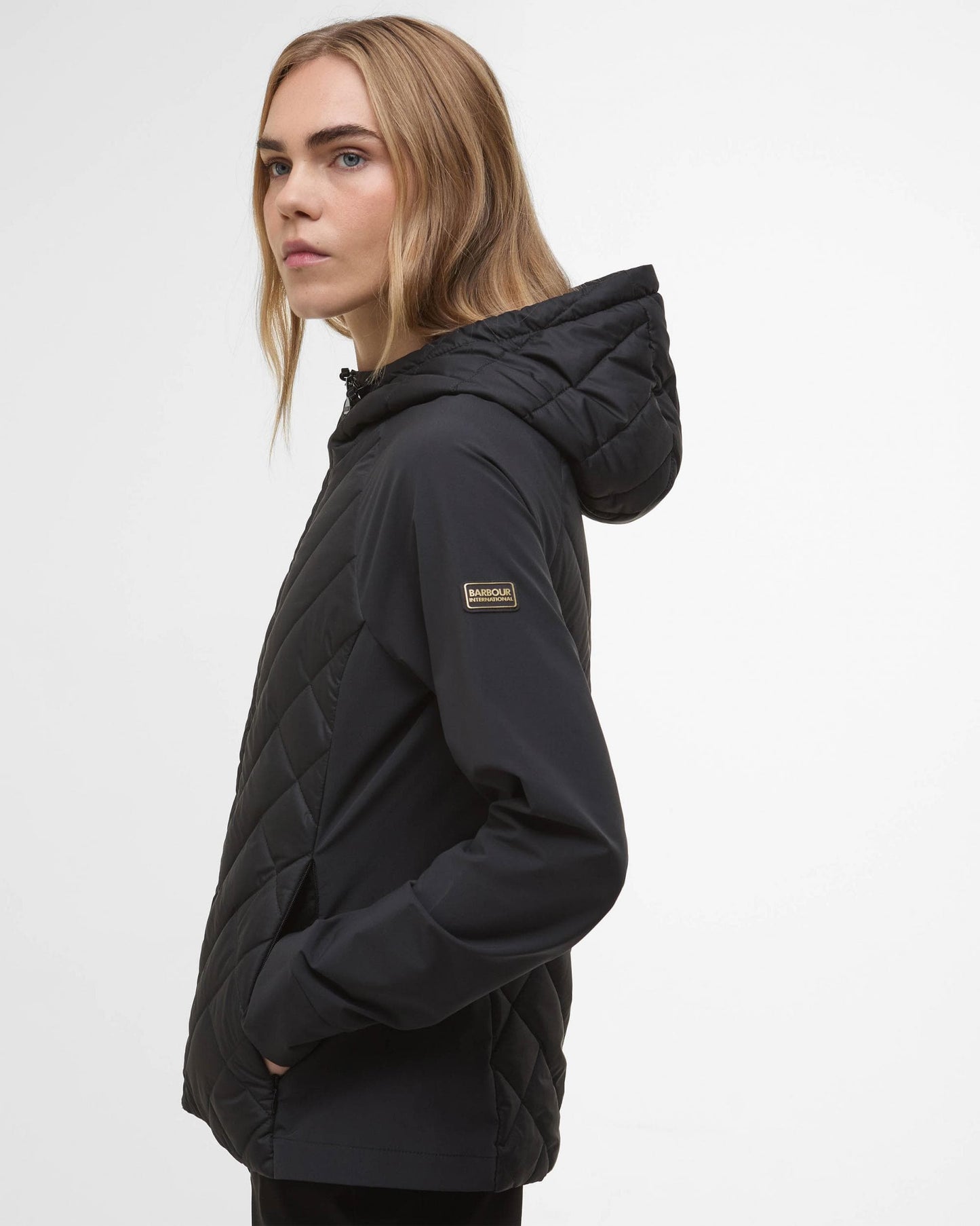 Barbour International Dakota Womens Quilted Sweatshirt - Black