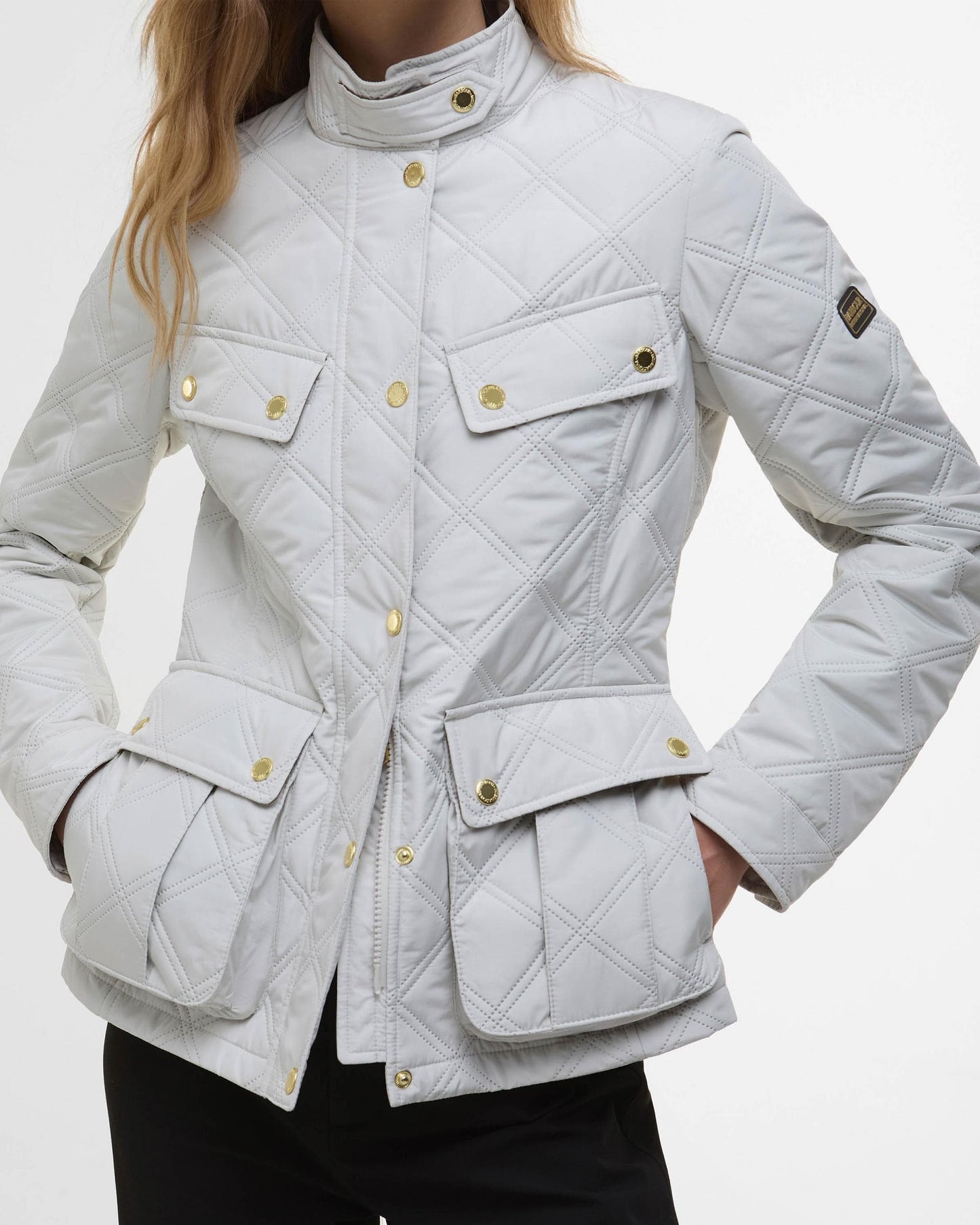 Barbour International Halsey Womens Quilted Jacket - Silver Birch/Silver Birch