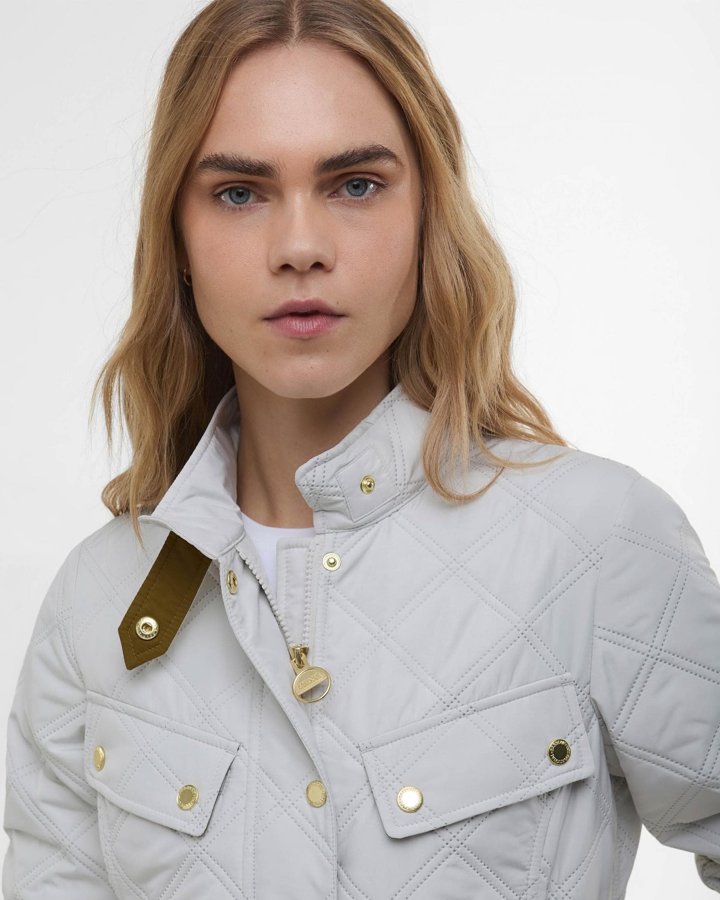 Barbour International Halsey Womens Quilted Jacket - Silver Birch/Silver Birch