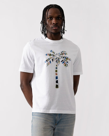 PS Paul Smith Mens Reg Fit Short Sleeve Multi Palm T-Shirt