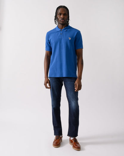 PS Paul Smith Mens Organic Cotton Zebra Polo Shirt - 44J Petrol Blue
