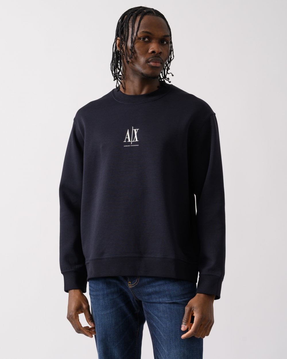 Armani Exchange Armani Exchange Mens Embroidered A|X Centre Logo Crew Neck Sweatshirt
