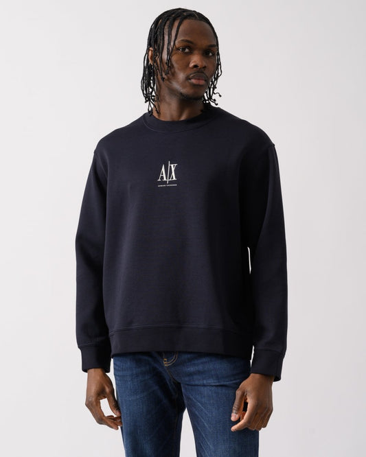 Armani Exchange Armani Exchange Mens Embroidered A|X Centre Logo Crew Neck Sweatshirt