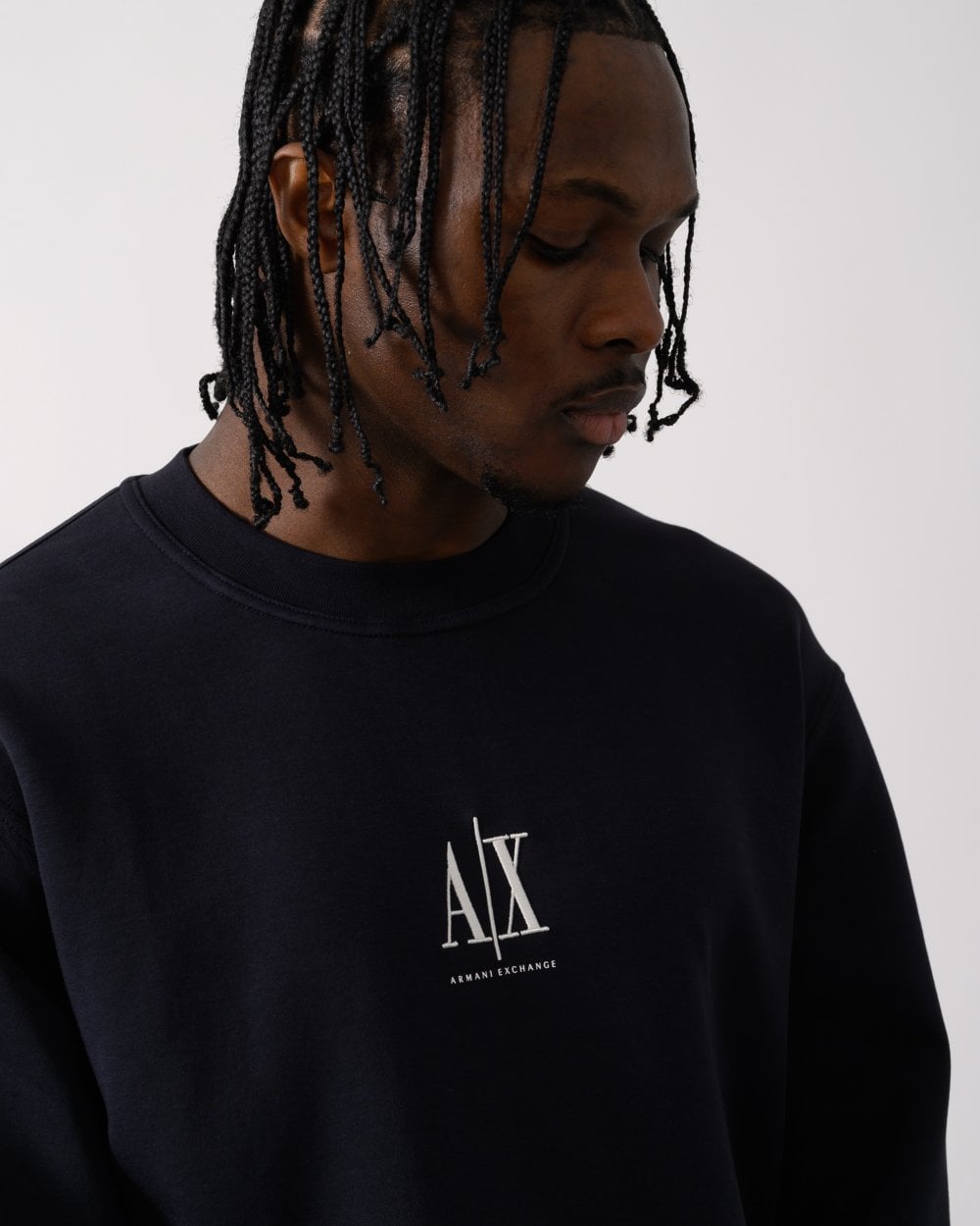 Armani Exchange Armani Exchange Mens Embroidered A|X Centre Logo Crew Neck Sweatshirt