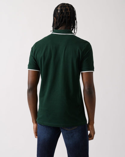 BOSS Orange Passertip Mens Short Sleeve Polo Shirt With Tipped Collar - Open Green 350